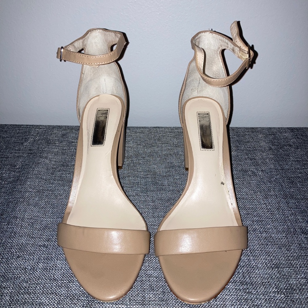 INC Open Toe Nude Block Heel